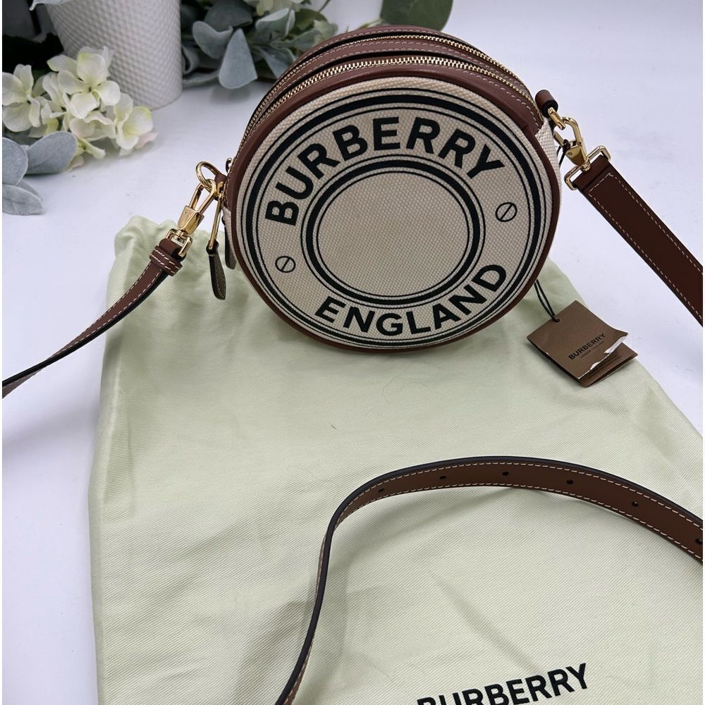 Burberry Canvas Button Logo Louise Crossbody Bag